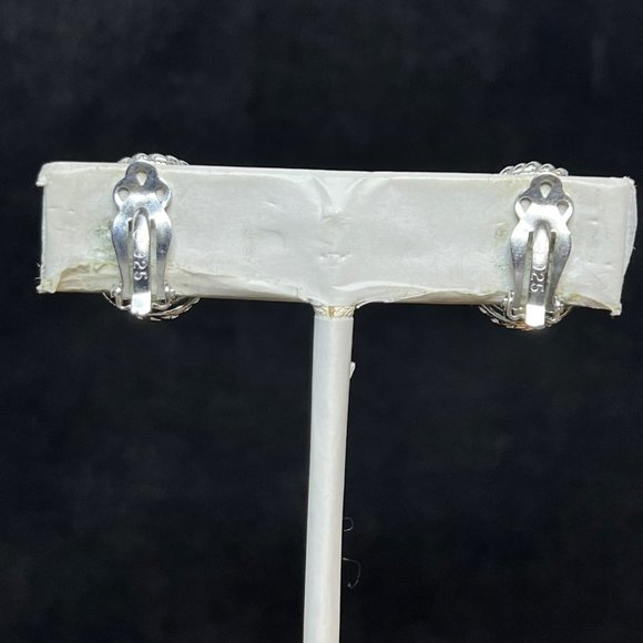 VTG Judith Ripka Sterling Silver Amethyst & CZ Clip On Earrings Signed (3549) - Picture 3 of 9